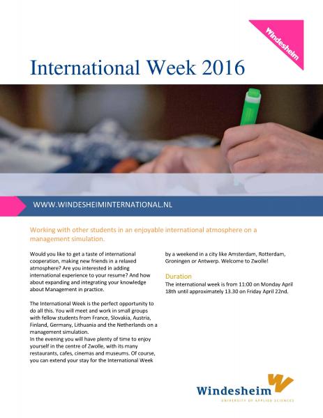 Kviečiame TIF studentus dalyvauti tarptautinėje savaitėje Olandijoje!