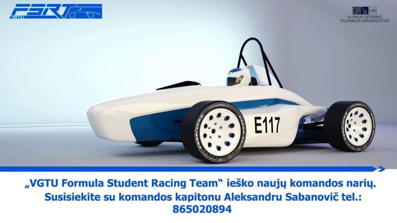 "VGTU FS Racing Team" ieško naujų komandos narių Verslo vadybos fakultete
