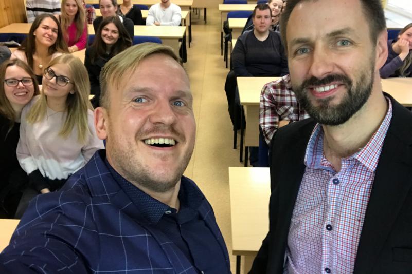 Expert in transport logistics Tadas Medineckas gave an open lecture to Faculty students