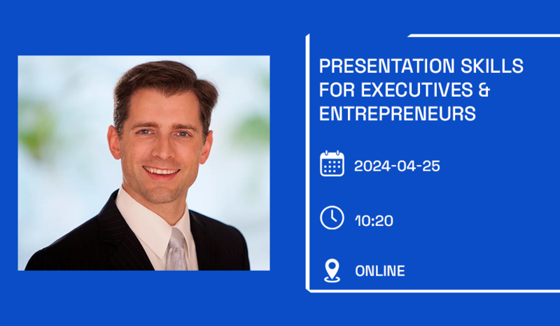Kviečiame į paskaitą: Presentation Skills for Executives & Entrepreneurs