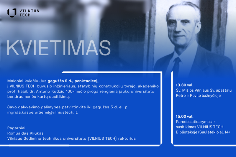 Gegužės 9 dieną – prof. habil. dr. Antano Kudzio 100-osios gimimo metinės