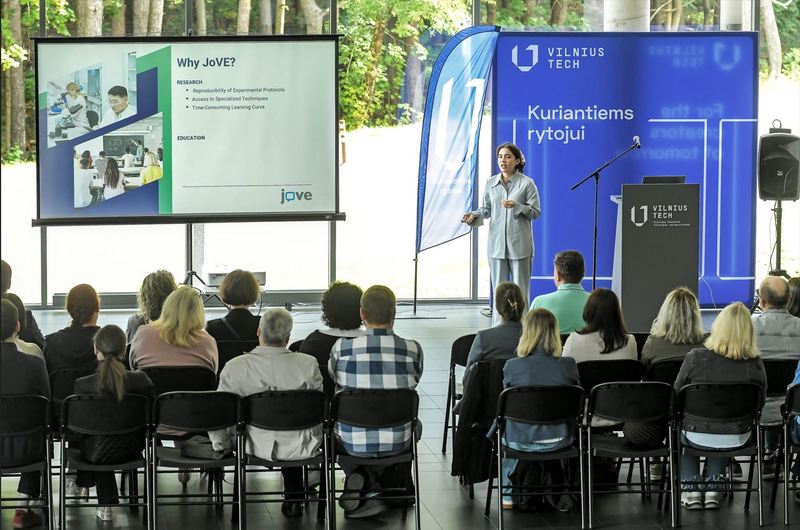 JoVE vaizdo įrašų platformos pristatymas akademinei bendruomenei
