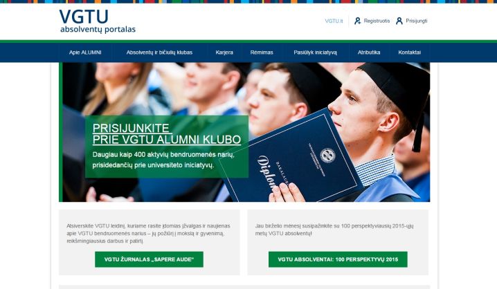 Startuoja naujas VGTU absolventų ir bičiulių klubo portalas