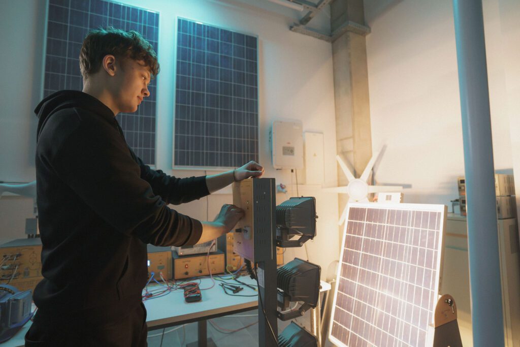 Studentas laboratorijoje