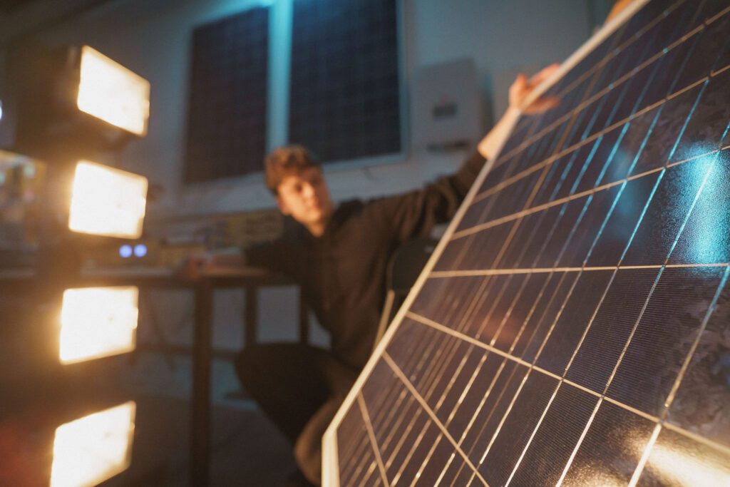 Studentas laboratorijoje