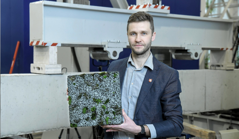 VILNIUS TECH mokslininkų kurtas gyvastingas betonas – ant LNDT stogo: toks atvejis – pirmas šalyje