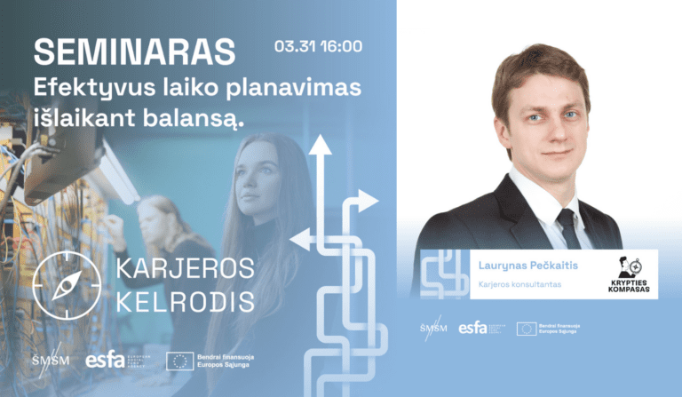 Kviečiame į seminarą „Efektyvus laiko planavimas išlaikant balansą“