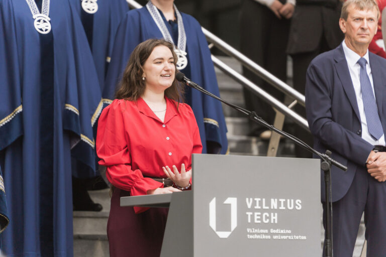 Rugsėjo 1 2026 SA studentų atstovybė prezidentė Gabrielė Kovalevskytė
