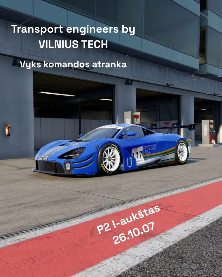 Transport Engineers by VILNIUS TECH studentų komanda ieško naujų narių ir kviečia išbandyti savo jėgas virtualiose lenktynėse!