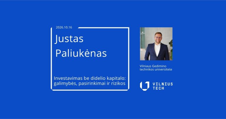 VVF paskaitą skaitys Profitus Crowdfunding Investuotojų komunikacijos ir projektų kokybės vadovas Justas Paliukėnas